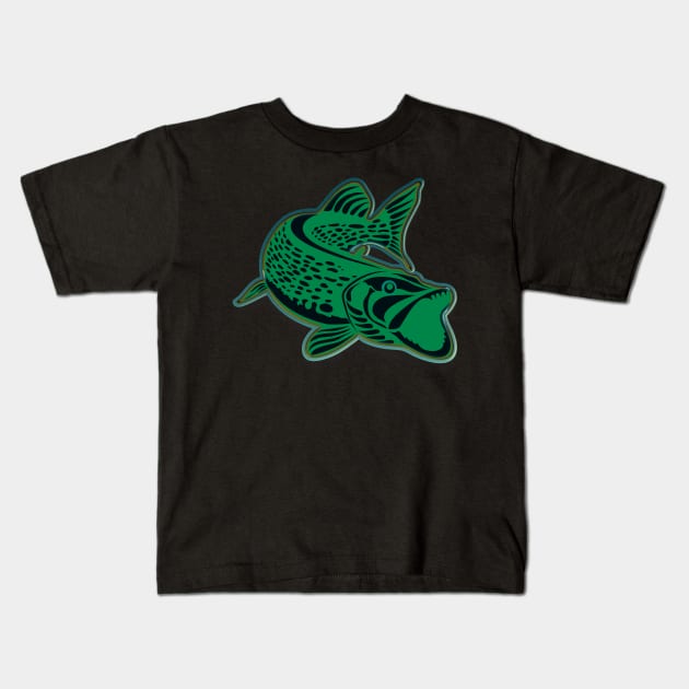3D Pike Kids T-Shirt by Fisherbum